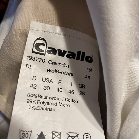 Cavallo Calandra Full Seat Breeches – White/Steel Gray – Size 30 (US 10) - Picture 13 of 13